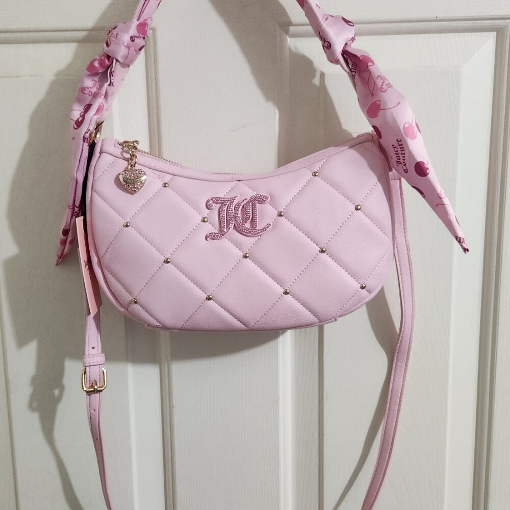 Juicy Couture Pale Pink Quilted Shoulder Bag with Gold Hardware - Picture 2 of 9